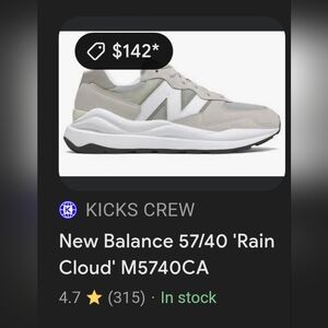 New Balance 57/40 'Rain Cloud' Men's Shoes